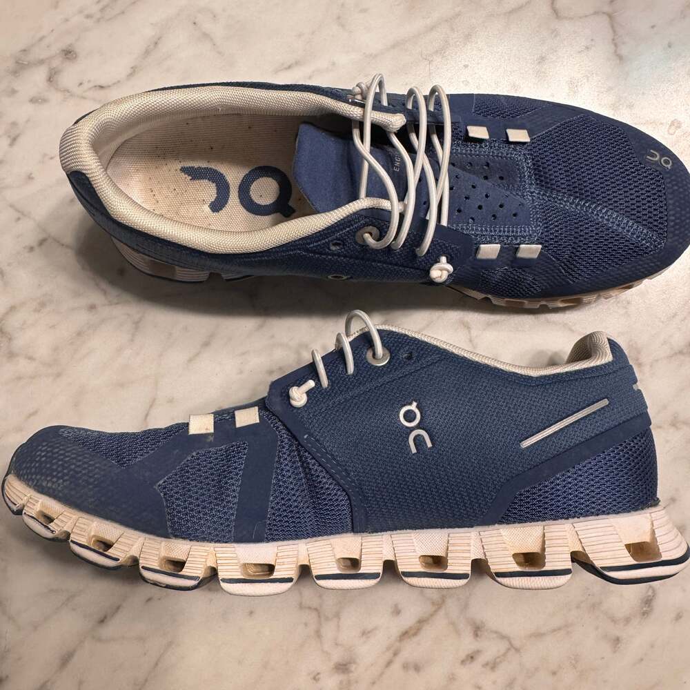 On Cloud 5 Running Shoes Denim/White